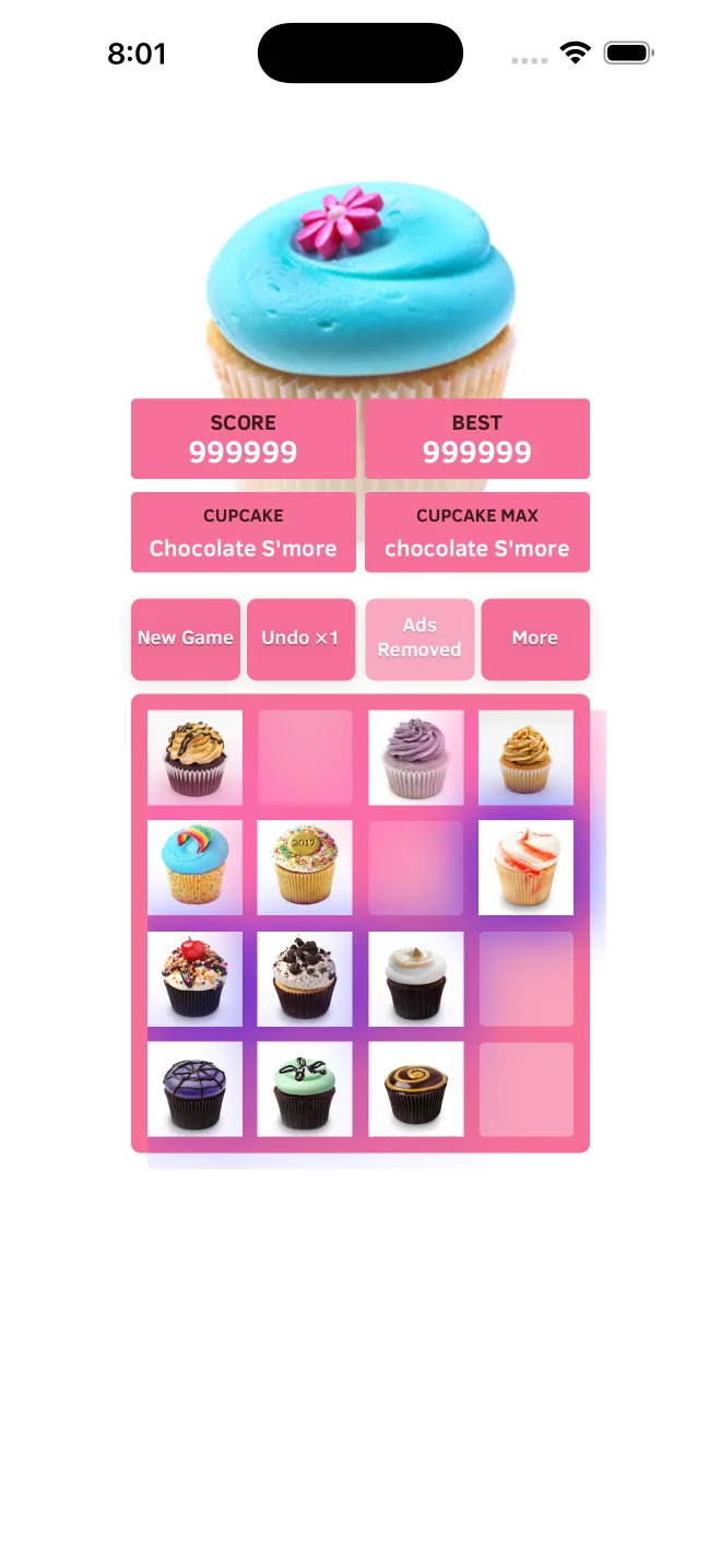 2048 Cupcake gameplay on iPhone